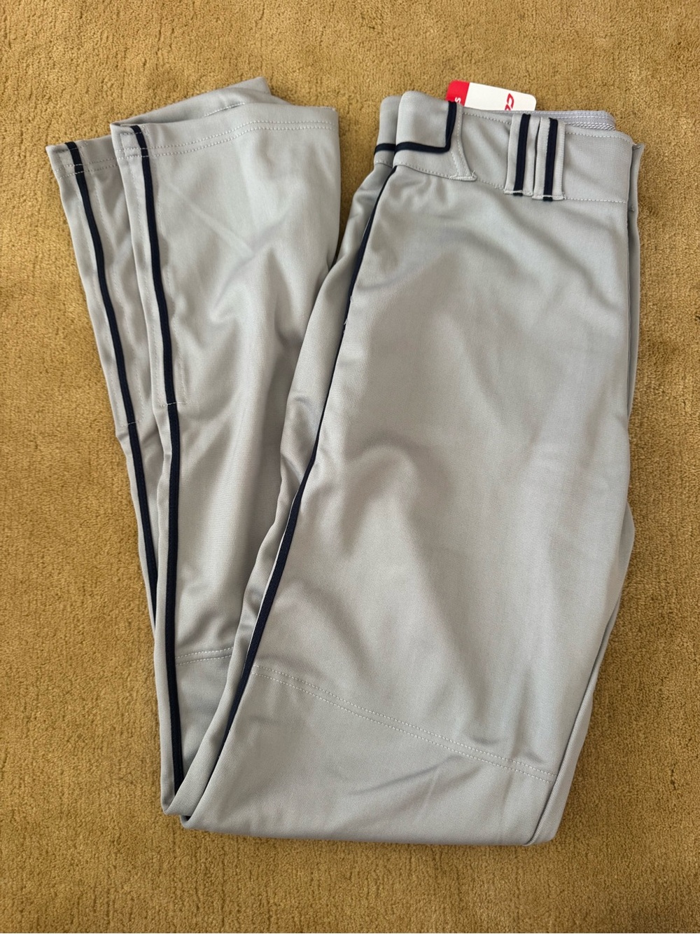 Combat Light Gray Baseball Pants with Navy Trim